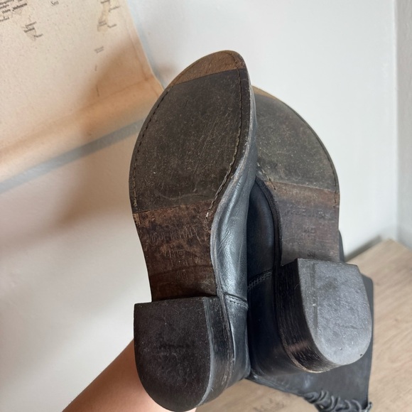 MOMA Made in Italy Leather Black Riding Biker Boots Lace Up Long - Picture 7 of 10